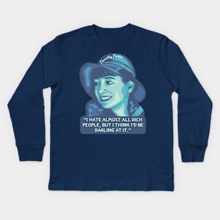 Dorothy Parker Portrait and Quote Kids Long Sleeve T-Shirt